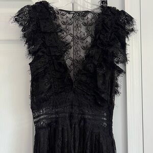 Zara Black Lace Maxi Dress